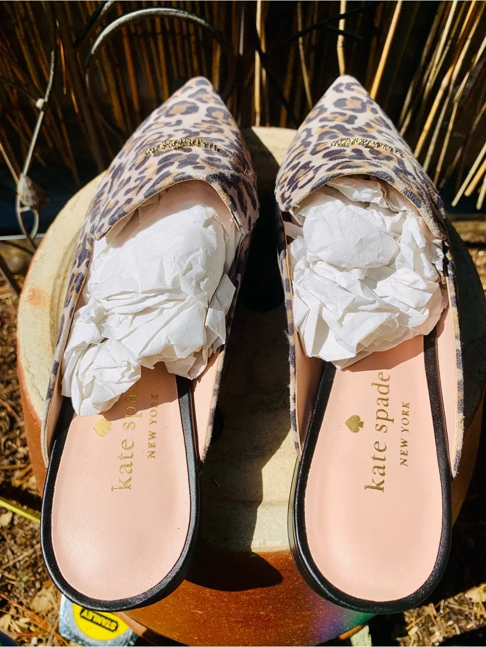 kate spade Leopard Print Pointed Mules - tan/Brown